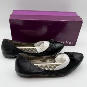 Me Too Blossom Black Nappa Leather Pointed Ballet Flats‎ 9M